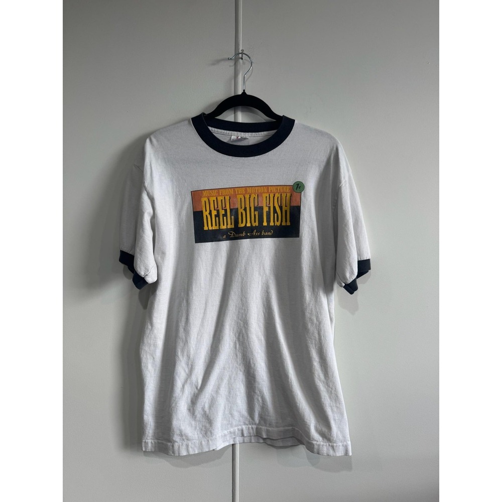 Vintage Reel Big Fish Shirt Mens Medium White Tee Jays Ringer Band Tee 90s